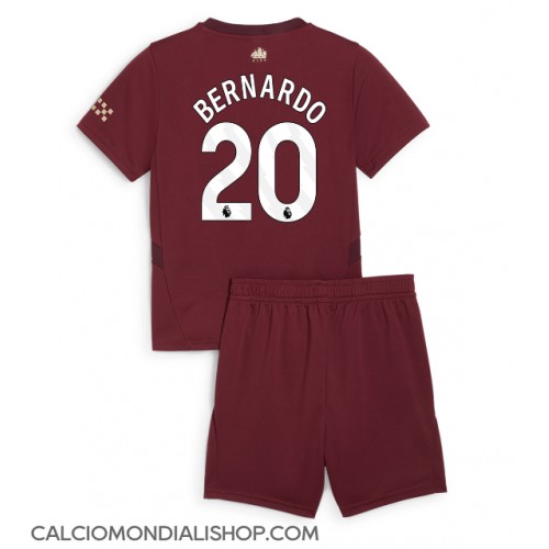 Maglie da calcio Manchester City Bernardo Silva #20 Terza Maglia Bambino 2024-25 Manica Corta (+ Pantaloni corti)